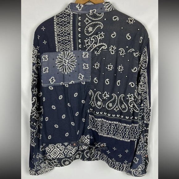 Kapital Kountry Remake Bandana Patchwork Trucker Jacket Men’s 4 Navy/Indigo - Picture 6 of 10